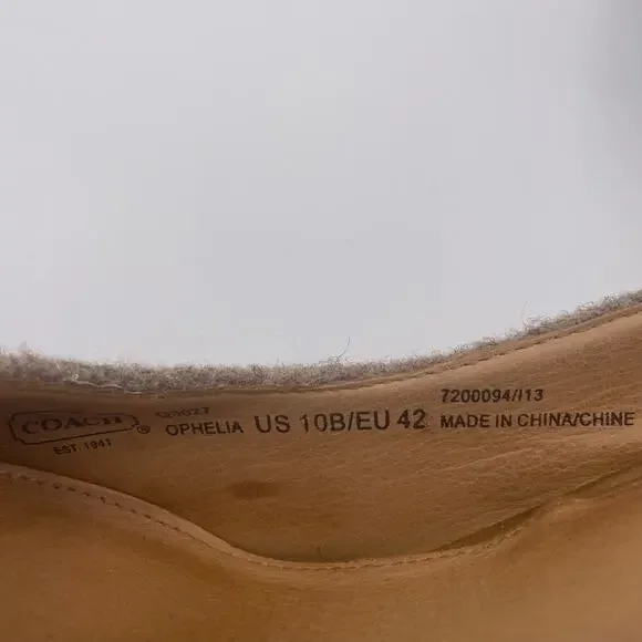 Coach Ophelia Heels Pumps Croco Gray Brown Fabric Womens 10 - Picture 8 of 9